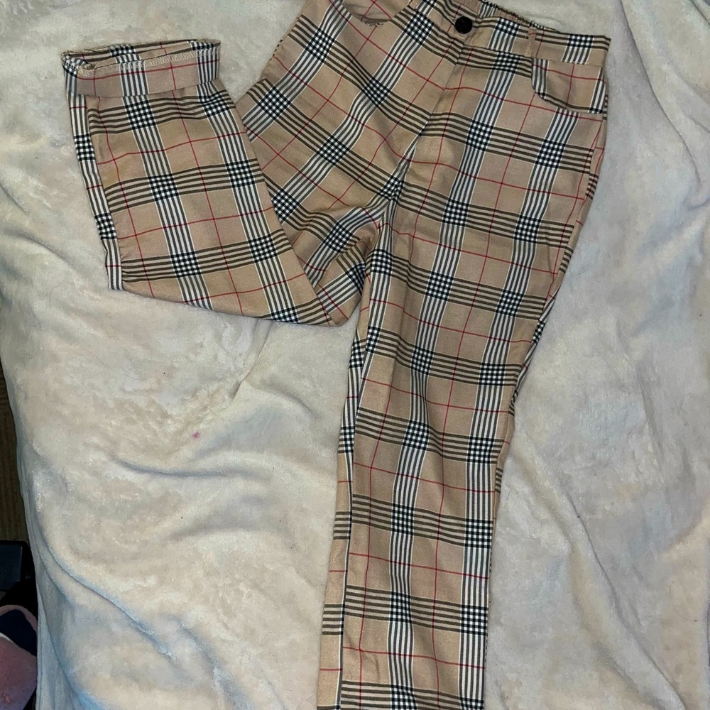 Plaid Cropped Pants